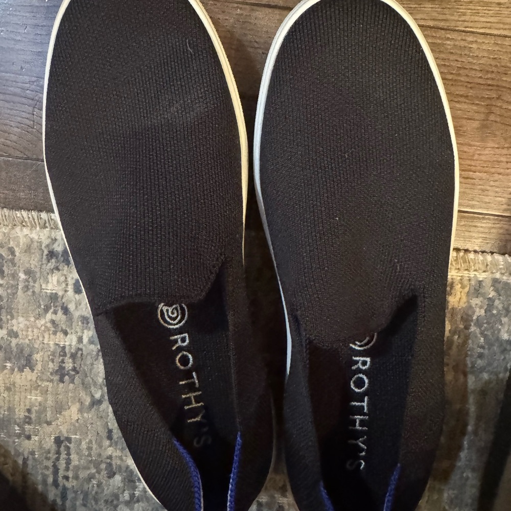 Rothy's Black Sneakers with Slip-On Design and Rubber Sole